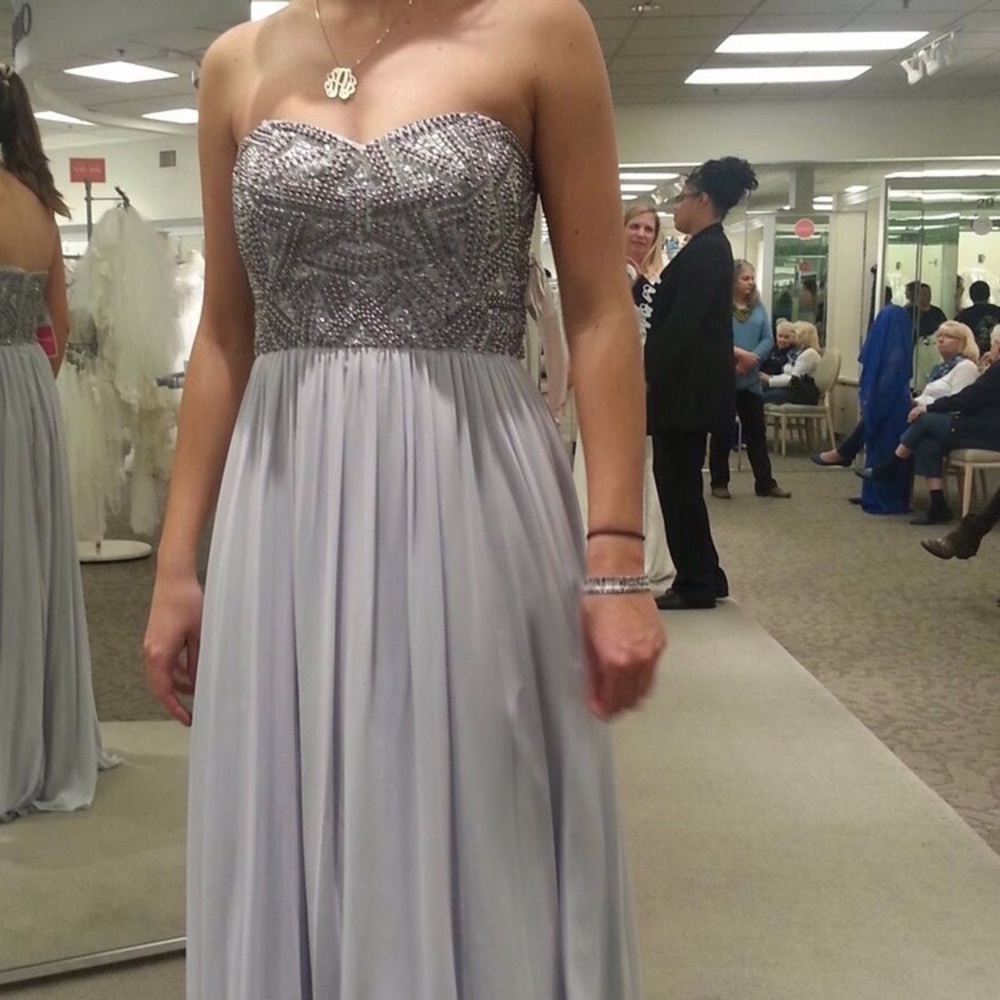David’s bridal silver sequin gown